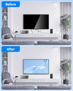 Recessed Outlet Box for Wall Mount TV, Behind TV Outlet Box with Dual Power Receptacle, in Wall Cable Management Kit, TV Cord Hider for Home Office, White