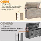Timberer 31.5" Storage Chest, Wooden Storage Bench, Lift Top Toy Chest with 2 Safety Hinges, Large Toy Box, Entryway Shoes Bench for Living Room, Bedroom, Grey
