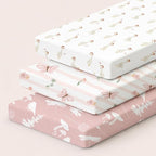 Bedside Sleeper Bassinet Fitted Sheets 20 x 33, 3 Pack Baby Delight Beside Me Dreamer,Babybond,Jimglo,koola,cowiewie,fodoss, Dream On Me Baby Square Bassinet, Pink Animal