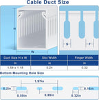 ZhiYo H1.6in W1.2in Professional Server Rack Cable Management Raceway, 99in (6 x L16.5in) Cable Raceway Kit, Electrically Safe PVC Open Slot Wire Raceway for Under Desk/Computer/Network Cords, White