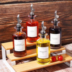 Molimoli Olive Oil Dispenser Bottle for Kitchen, Oil Dispenser w. Weighted Pourer, Glass Bottle Dispenser for Kitchen, Olive Oil Cruet, Glass Olive Oil Bottle | 350ml, Set of 4