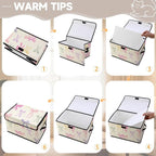 Stackable Storage Bins with Lids,Closet Organizers Fabric Box for Home and Office,Blanket Clothes Organizers,Under Bed Storage Containers 3 Pack