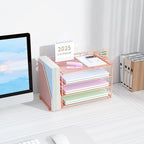 Spacrea Desk Organizers and Accessories, Paper Organizer for Desk with File organizer, Desk Accessories & Workspace Organizers for Office Supplies (Rose Gold)