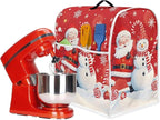 Santa Claus Mixer Cover for Kitchen Aid 4.5-5 Quart Stand Mixers, Universal Kitchen Appliance Dust Cover Washable Dustproof Cloth Cover with Pocket for Kitchenware Gift for Christmas
