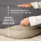 Air Mattress Sheet Set for Twin Size - 3 Piece Breathable & Cooling Sheets w/Extra Deep Pockets - Fits Inflatable & Blow Up Air Mattresses Up to 24 Inches Thick - Soft and Wrinkle Free - Dark Grey