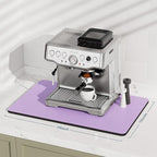 Rnivvi Coffee Mat, 12" x 19" Coffee Bar Mats for Espresso Machine Station Accessories and Organizer, Hide Stain Rubber Backed Absorbent Dish Drying Pad for Kitchen Counter, Cute Bar Decor Pad, Purple