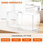 2PACK Paper Towel Holder, Countertop Paper Towel Dispenser Bathroom Paper Hand Towels Dispensers Clear Acrylic Napkin Holder Suitable for Z-fold, C-fold or MultiFold Trifold for Bathroom Kitchen