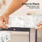 2-Pack Mini Crib Sheets Fitted - 38x26 Pack N Play Sheets for Pack and Play Mattress, Organic Cotton, Soft & Breathable Playard Bedding, Neutral Mini Toddler Bed Cover for Boys, Girls (Meadow)