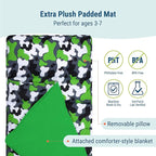 Wildkin Kids Original Nap Mat – Cozy Kids Sleep Mat with Pillow, Ideal for School & Travel - Camo Green