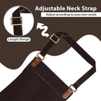 Apron for Men Women, Chef Apron with Adjustable Neck Strap, Heavy Duty Apron with Pockets, for Cooking, Gardening