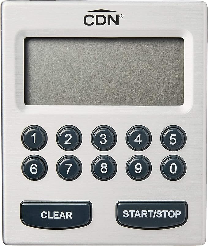 CDN Direct Entry 2- Alarm Digital Kitchen Timer | Counts Up & Down, 10 Hours by Hours, Minutes & Seconds, Big Digit, Loud & Long Audio/Vibrate Alarm, Stand, Hang, Magnet Mounting - TM30