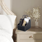 TV Remote Control Holder with 3 Compartments, Media Accessory Storage, Storage box, Storage Rack, Desk Organizers(Black(2 pieces))