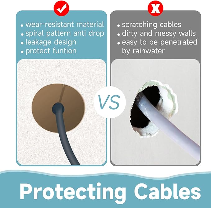 2 Pcs Starlink Cable Routing Kit for 1 Inch Wall Hole, Brown Silicone Wall Grommet for Ethernet Cable, Perforated Cable Punch Grommet, Starlink Accessories
