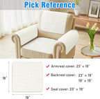 Couch Arm Covers, Sofa Arm Covers, Waterproof Armrest Cover for Sofa, Armchair, Loveseat, Headrest Cover, Non-Slip Recliner Arm Cover, Arm Chair Covers Set of 2 (Cream, 19"×19")