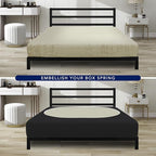 PureFit Stretchy Box Spring Cover Queen - Elastic Fitted Box Spring Wrap Around 4 Sides, Wrinkle & Fading Resistant Fits Queen Size Beds, Black