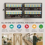 48 Key Lock Box, Key Cabinet with Key Management App (Track Key Borrow/Return), Security Key Holder Wall Mount Lockbox for School, Office, Hotel, Property Management