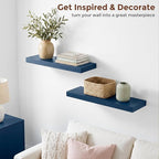 fuqing 20 Inch Floating Shelves | 6.7 Inch Deep Dark Blue Floating Shelves