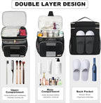 Large Toiletry Bag for Women Men, Portable Shower Caddy College Dorm Essentials, 2 Layers Quickly Dry Mesh Bathroom Tote Bag, Hanging Makeup Organizer Bag for Travel, Gym, Camping (Black)