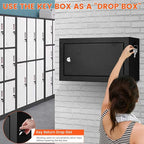 72 Keys Key Lock Box Wall Mount with 72 Numbered Hooks and 72 Colored Key Tags, Key Cabinet with Key Return Drop Slot, Key Storage Box for Home Hotel Office