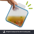 Snapware Plastic Total Solutions (5-Pack, 5.5 Cup) Food Storage Containers Set, Airtight & Leakproof Plastic Locking BPA-Free Lids Tupperware, Freezer Dishwasher Microwave Safe