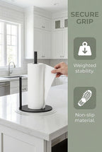 Paper Towel Holder,Stainless Steel Paper Towel Holder Countertop for Kitchen，Black