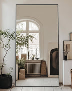 Antok Full Length Mirror, 76"x34" Floor Mirror, Floor Standing Freestanding Full Body Mirror with Stand for Bedroom, Hanging Mounted for Living Room Cloakroom, Black