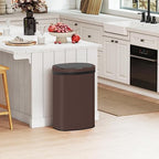 PayLessHere | 13 Gallon Stainless Steel Trash Can | Brown | Automatic Touchless Lid with Motion Sensor | Kitchen Garbage Can with Waterproof Design | for Home, Office, Bathroom | Pack of 1