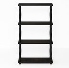 Furinno Turn-N-Tube 4-Tier Multipurpose Shelf Display Rack, Classic Tubes, Espresso/Black