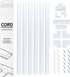 Cord Concealer System Covers Cables, Cords, or Wires - Cable Cover Management Raceway Kit for Hiding TV Power Cords in Home or Office - SimpleCord