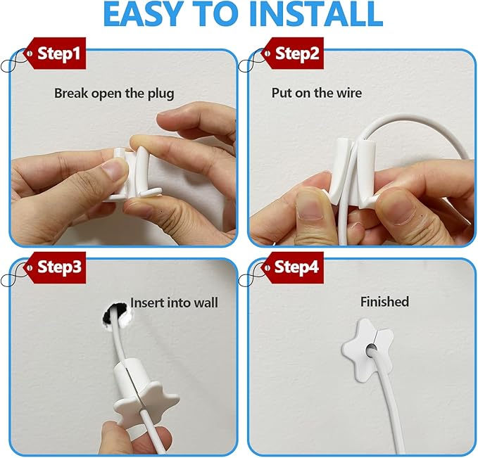 Starlink Cable Grommet for 5/8 Inch Wall Hole,Starlink Wall Grommet,Silicone Wall Cable Grommet for Starlink Ethernet Cable(White,4PCS)
