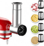 Stainless Steel Cheese Grater Attachment for KitchenAid Stand Mixer,4 Drum Blades for Slicing and Shredding Cheese & Vegetables,Dishwasher Safe Kitchen Prep Accessory for Salad Prep