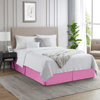 Nestl Light Pink Full XL Bed Skirt - Full XL Size Bed Skirt 14 Inch Drop - Brushed Microfiber Bed Skirts - Hotel Quality Pleated Bed Skirt - Shrinkage & Fade Resistant