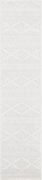 SAFAVIEH Tulum Collection Runner Rug - 2' x 17', Ivory & Light Grey, Moroccan Boho Tribal Design, Non-Shedding & Easy to Clean, Ideal for Living Room, Hallway, Foyer, Bedroom (TUL272G)