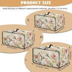 Convection Toaster Oven Cover Decorative Dustproof Convection Microwave Oven Cover with Storage Pockets for Kitchen Countertop, S, 14.5 x 18.5 x 9 Inches, Retro Hummingbird Floral