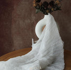 FEXIA 3 Pack White Cheesecloth Table Runner 35x120 Inches for Baby Shower Decoration Spring Easter Ivory Table Runner for Wedding Party First Communion Centerpiece Engagement Bridal Shower Decoration