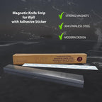 Premium Magnetic Knife Strip for Wall no Drilling – 12 Inch Stainless Steel Magnetic Knife Holder with Neodymium Magnet Strong Adhesive Tape - Lightweight Kitchen Magnet Knife Bar