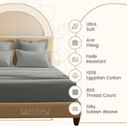 100% Cotton Sheets California King Size Sheets Set, Cal King Sheet Set, 800 Thread Count Sateen Weave Luxury Hotel Sheets, Naturally Cool Long Staple Egyptian Cotton, No Pilling & Shrink - Silver