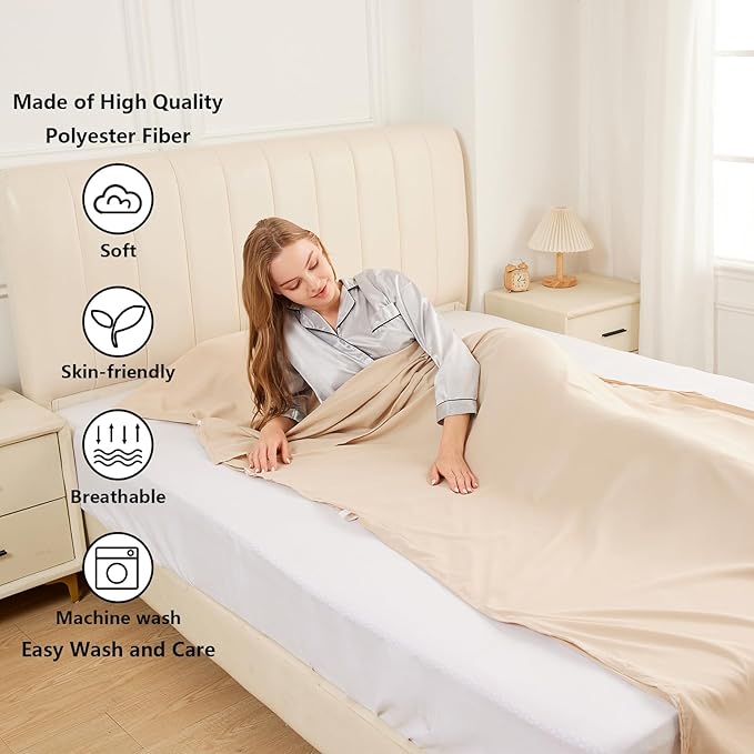 Sleeping Bag Liner Camping Adult Sleep Sack Lightweight Travel Sheet for Hotel Bed Compact Ultralight Essential Cleaning Supplies Kit Travel Bedding Set for Backpacking