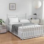 Full Bed Skirt - Full Size Bed Skirt 12 Inch Drop with Split Corners, Pleated Waffle Weave Bed Skirt, Tailored Dust Easy Fit, Machine Washable (White, Full - 12" Drop)