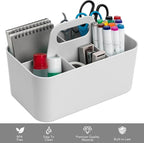 Tiawudi Multipurpose Caddy Organizer, Plastic Caddy with Handle, Stackable Desk Organizer for Stationery, Marker and Pencil, Office Supplies Organizer, Dorm Caddy