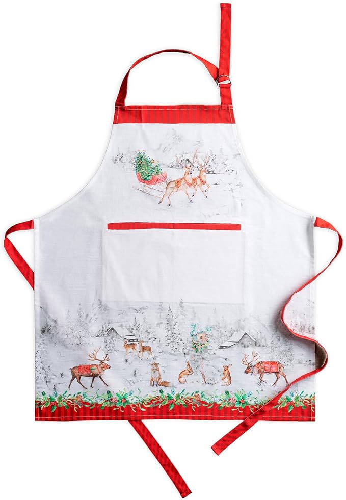 Maison d' Hermine 100% Cotton Apron for women with Pocket Kitchen Chef Apron for Men Cooking Mothers Day Gifts