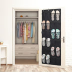 F-color Large Hanging Organizer - Over the Door Shoe Organizer, Cruise Essentials for Closet & Pantry, 24 Breathable Mesh Pockets, Space Saving Hanging Storage Holder with 4 Heavy-Duty Metal Hooks