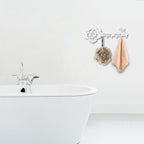 Deveosa Key Hooks Holder for Wall Decorative - Small White Entryway Welcome Home Sign Key Hanging Hangers Wall Mounted Racks