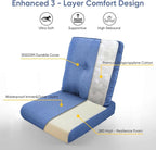 Patio Chair Cushions 5 Packs - Outside 22x24 High Back Water-Resistant Cushion with Zipper Cover for Outdoor Glider Rocking Chairs Loveseat 3-seat Couch Sofa – Blue/Buckle