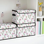 Stackable Storage Bins with Lids,Closet Organizers Fabric Box for Home and Office,Blanket Clothes Organizers,Under Bed Storage Containers 3 Pack