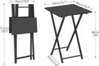 HOOBRO Folding TV Tray Table, Set of 2 Wooden TV Tray, Portable Sofa Side Snack Table, Industrial Desk for Small Spaces, Space-Saving, Easy to Install and Fold, Black BB27BZP201