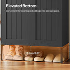 HOOBRO Shoe Cabinet, 6-Tier Shoe Storage Cabinet, Shoe Organizer Cabinet with Adjustable Shelves, Shoe Cabinet Storage with Doors, Shoes Rack Organizer Cabinet for Entryway, Hallway, Black BK15SC01