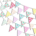 xo, Fetti Tea Party Bunting Banner - 32 Pieces 30ft | Garden Party Garland, Pastel Floral Decor, Birthday, Easter Pennants, Spring, Mother's Day, Pink Blue Purple