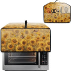 Microwave Oven Cover Dustproof Air Fryer Toaster Oven Protector with Storage Pockets, Stain-resistant Small Appliance Cover for Kitchen Decor, S, Sunflower Butterfly