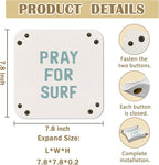 Surfer Gifts Jewelry Valet Tray for Women Men, Pray for Surf Coastal Beach PU Leather Catchall Beside Caddy Nightstand Organizer Tray for Jewelry Rings Watches and Accessories, 7.87x7.87in